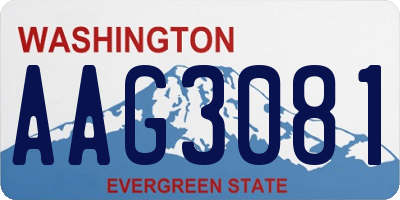 WA license plate AAG3081