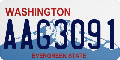 WA license plate AAG3091