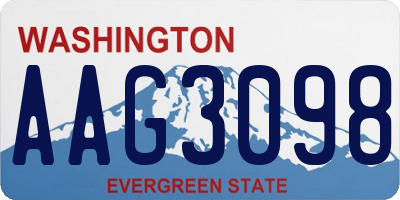WA license plate AAG3098