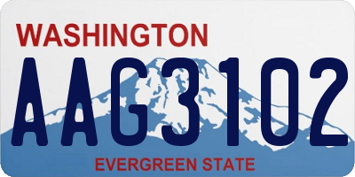 WA license plate AAG3102