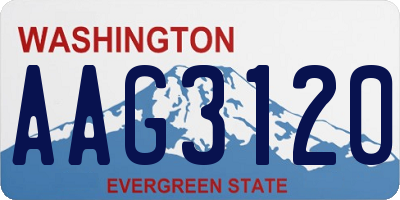 WA license plate AAG3120