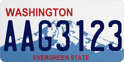WA license plate AAG3123