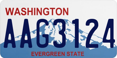WA license plate AAG3124