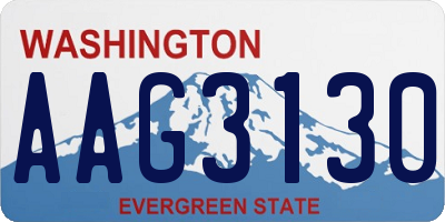 WA license plate AAG3130