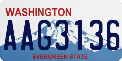 WA license plate AAG3136
