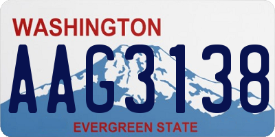 WA license plate AAG3138