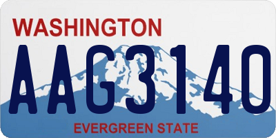 WA license plate AAG3140