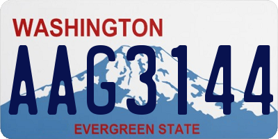 WA license plate AAG3144