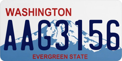 WA license plate AAG3156