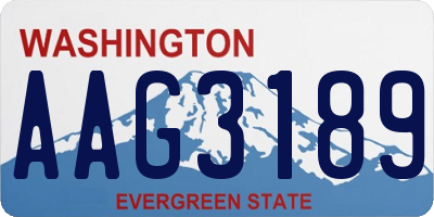 WA license plate AAG3189
