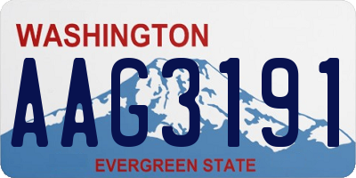 WA license plate AAG3191