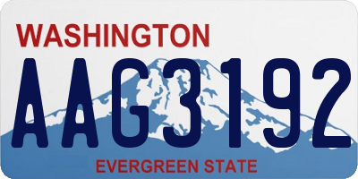WA license plate AAG3192