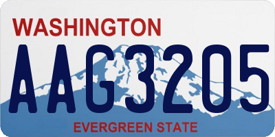 WA license plate AAG3205