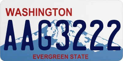 WA license plate AAG3222