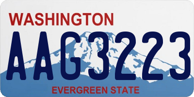 WA license plate AAG3223