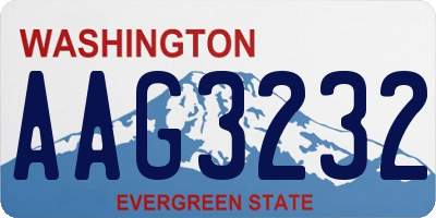 WA license plate AAG3232