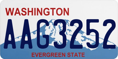 WA license plate AAG3252