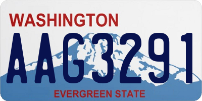 WA license plate AAG3291