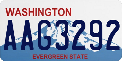 WA license plate AAG3292
