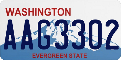 WA license plate AAG3302