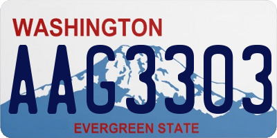 WA license plate AAG3303