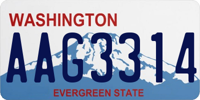 WA license plate AAG3314