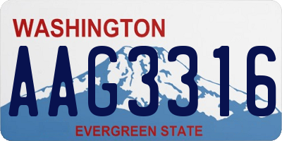 WA license plate AAG3316