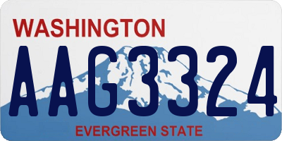 WA license plate AAG3324