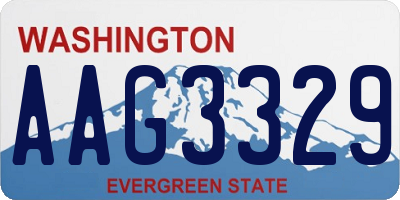 WA license plate AAG3329
