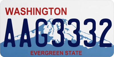 WA license plate AAG3332