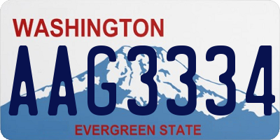 WA license plate AAG3334