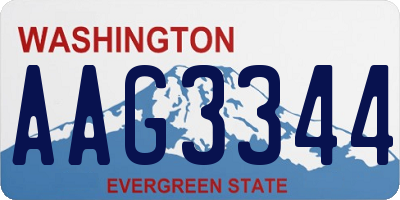 WA license plate AAG3344