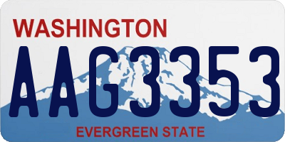 WA license plate AAG3353