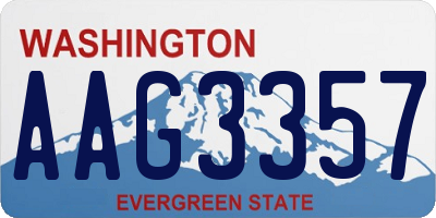 WA license plate AAG3357