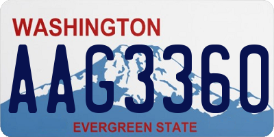 WA license plate AAG3360