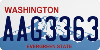 WA license plate AAG3363
