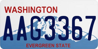 WA license plate AAG3367