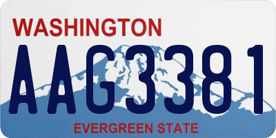 WA license plate AAG3381