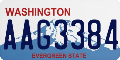 WA license plate AAG3384