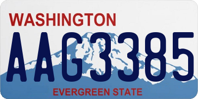 WA license plate AAG3385