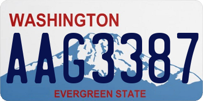 WA license plate AAG3387