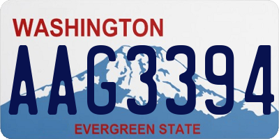 WA license plate AAG3394