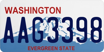WA license plate AAG3398