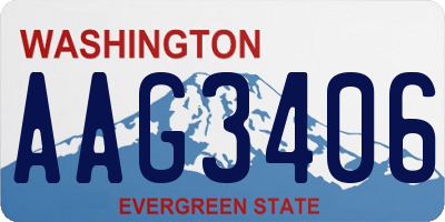 WA license plate AAG3406