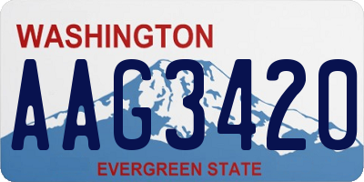 WA license plate AAG3420