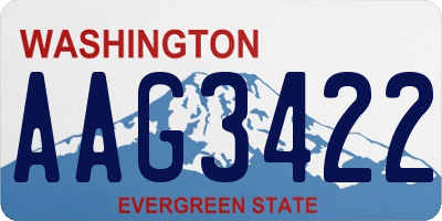 WA license plate AAG3422