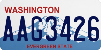 WA license plate AAG3426
