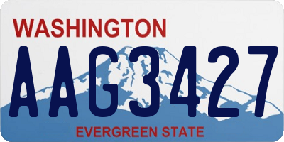 WA license plate AAG3427