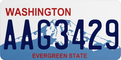WA license plate AAG3429