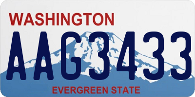 WA license plate AAG3433